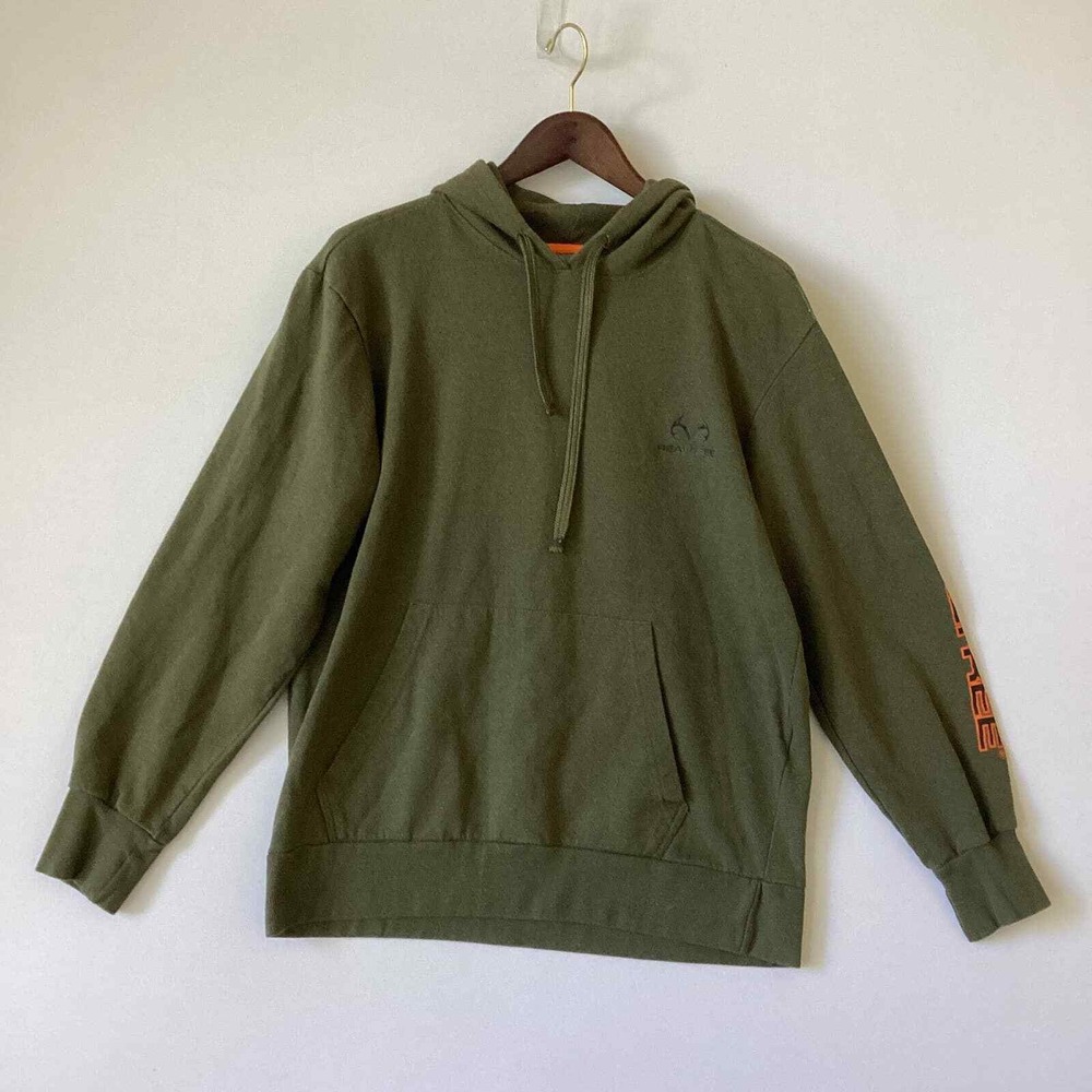 Realtree Sweatshirt Mens Medium Hunter Green Hoodie Cabincore Gorpcore